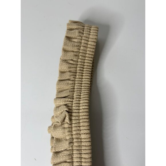 Longaberger Tan Elastic Band Ruffle Basket Accessory 10" - Picture 2 of 4